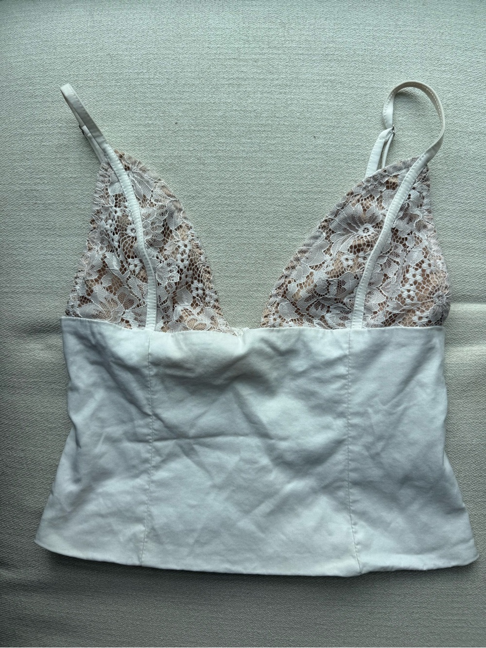 White Fox White Lace Bustier Cami Top Corset Style Size Small